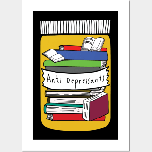 Anti depressant bookish book lover bookish merch Kindle smut reader reading lover e-reader Posters and Art